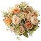 3 Bundles Orange Artificial Peony Flowers, Silk Fake Peony Bouquet with Eucalyptus & Chrysanthemum for Vase Arrangements, Wedding Centerpieces, Home & Party Decor